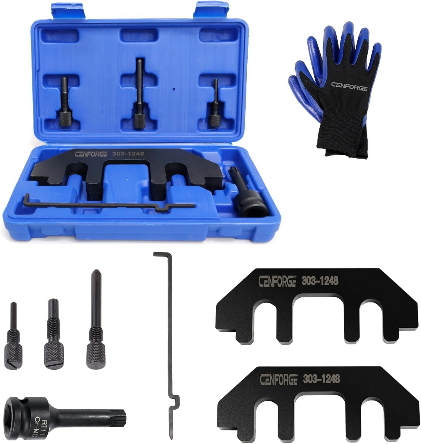 303-1248 7PC Camshaft Holding Timing Tool Kit for Ford 3.5L & 3.7L 4V Engine, wi
