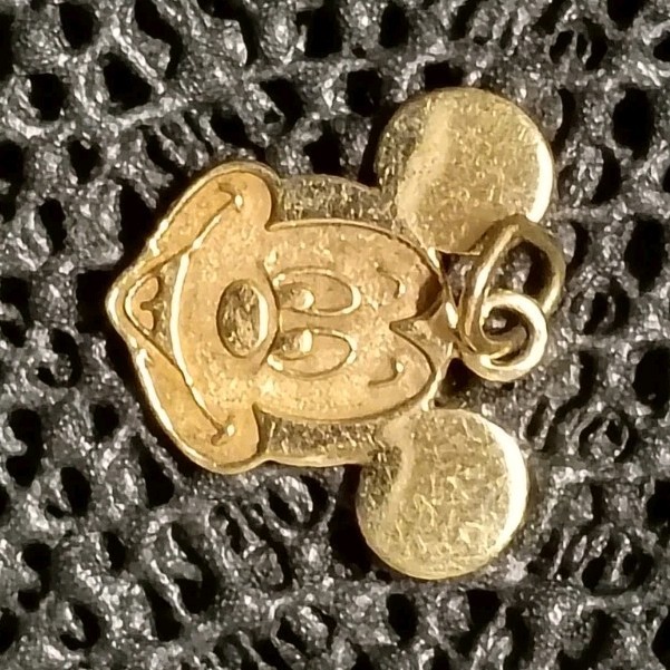 Vintage Mickey Mouse Head Charm Pendant 14k