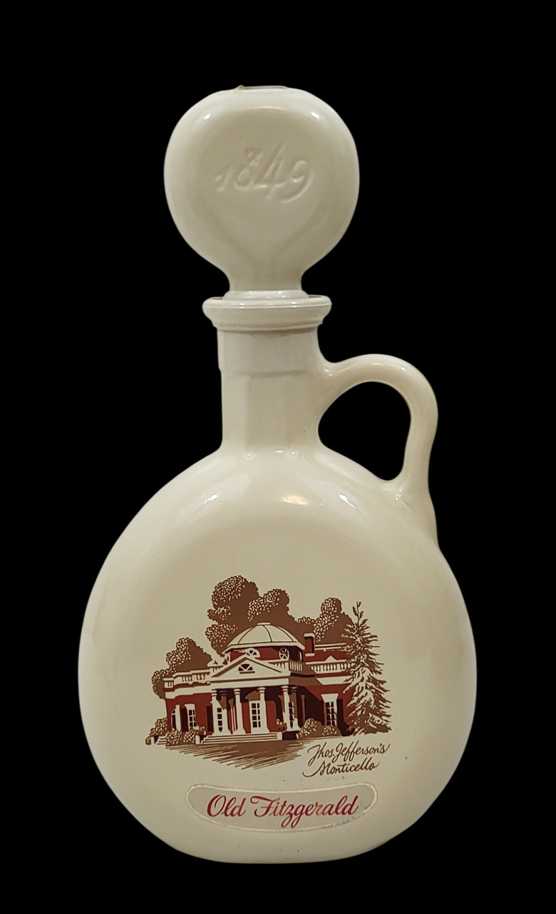 1968 Old Fitzgerald 1849 Thomas Jefferson`s Monticello Flagship Decanter Bottle