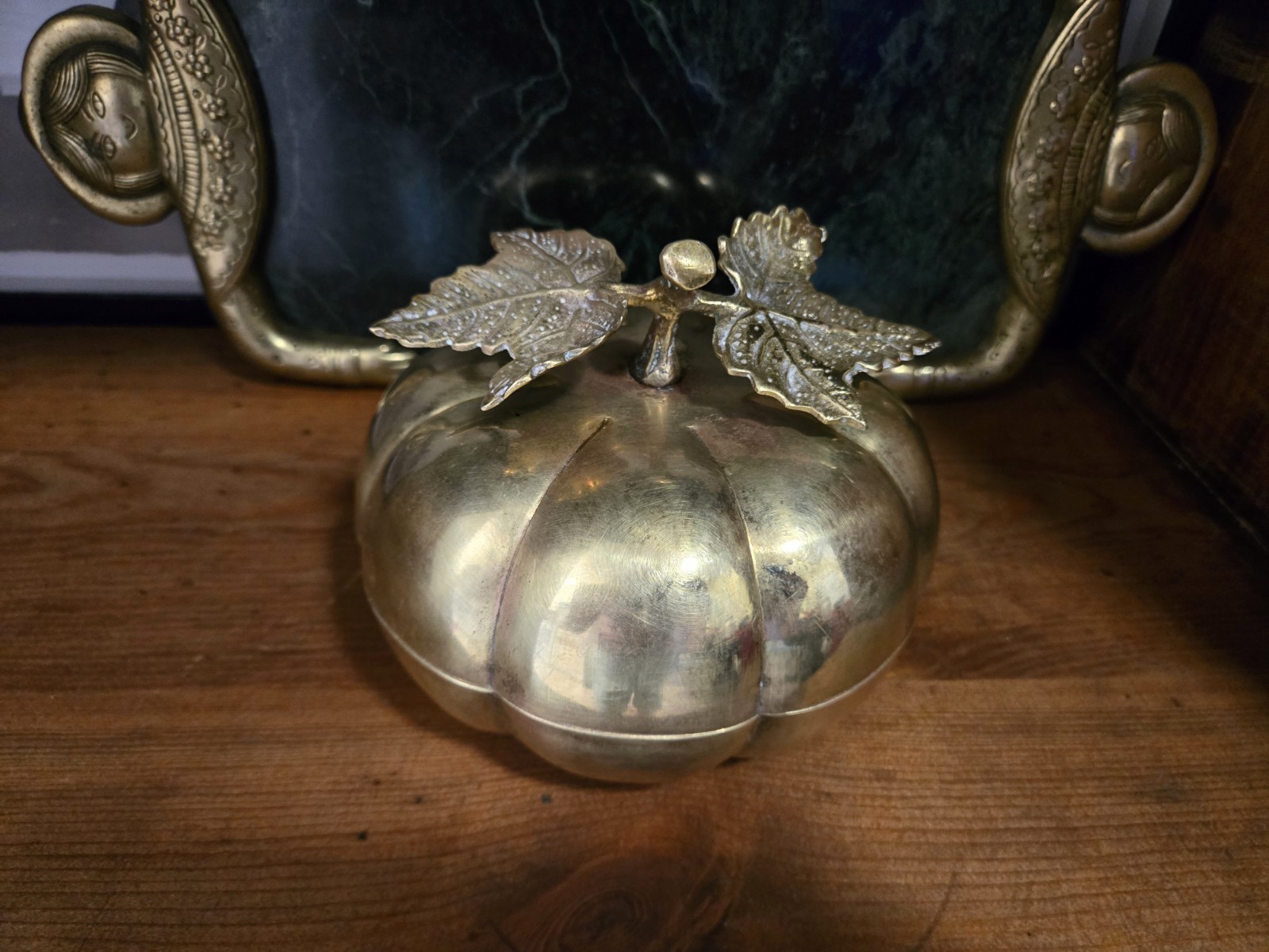 Vintage Mid-Century Brass Pumpkin Fall Autumn Decor Canister Trinket Box 6×5 Vintage Mid-Century Brass Pumpkin Fall Autumn Decor Canister Trinket Box 6×5