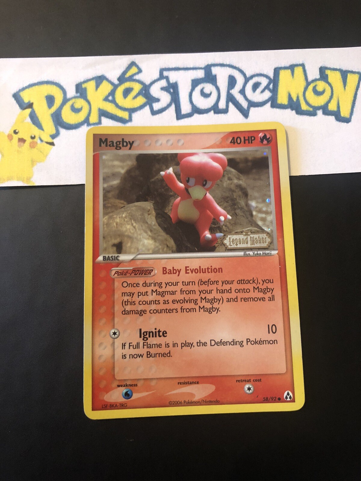Pokemon - Magby - Ex Legend Maker - Holo Stamped - 58/92 - English - Near Mint 