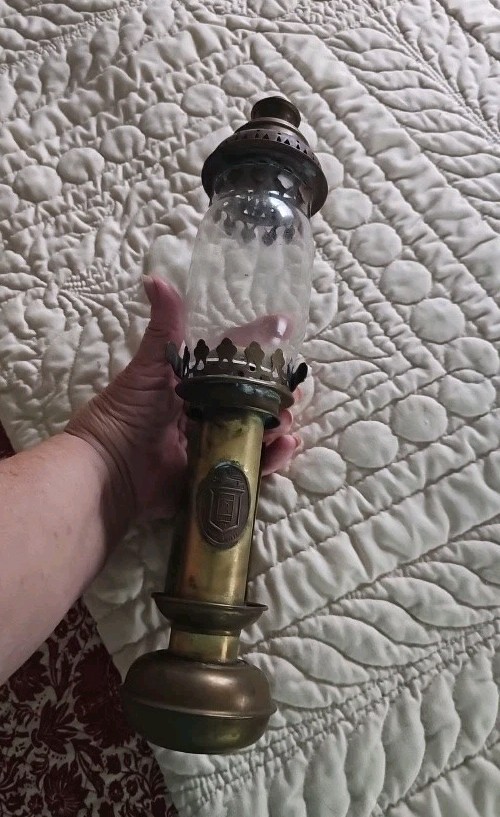 Antique Oil Kerosene Brass Lamp Burner Wall Sconce Gorgeous Condition 
