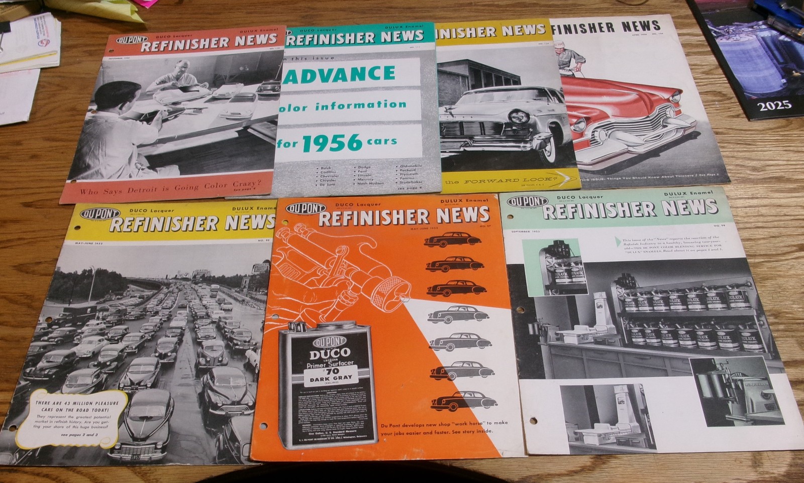 Original 1952 1953 1955 1956 1958 Dupont Refinisher News Magazine Lot of 7