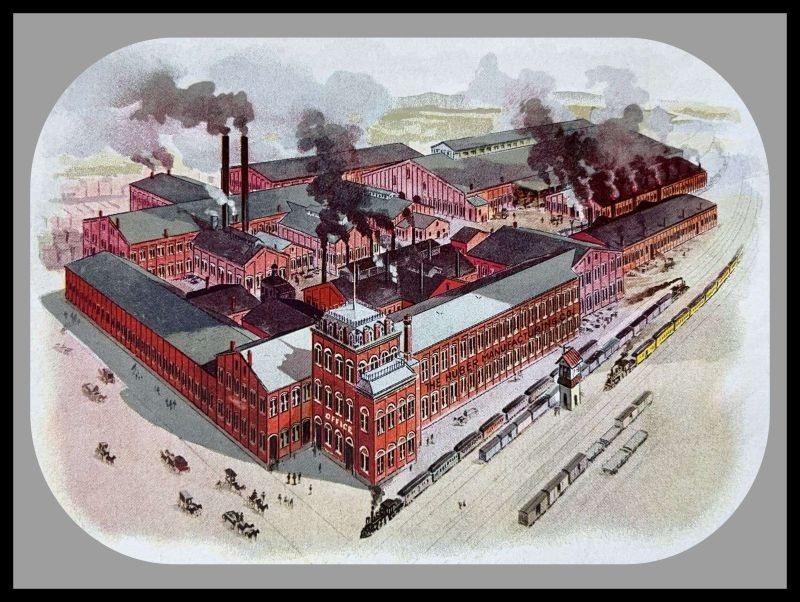 Huber Tractor Factory, Marion, OhiO 1896 Aerial View New Sign: 24x30\