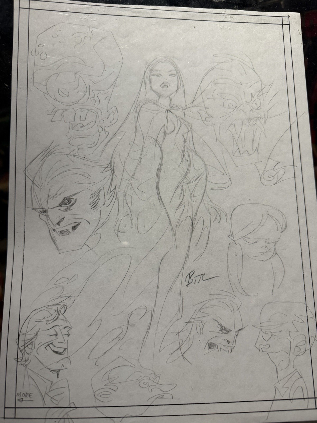 Bruce Timm Original Art (19 Character Front And Back Dual Signed)