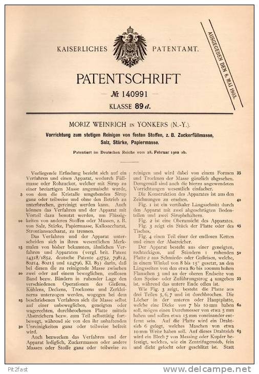 Original patent specification - M. Weinrich in Yonkers, 1902, machine for clean for