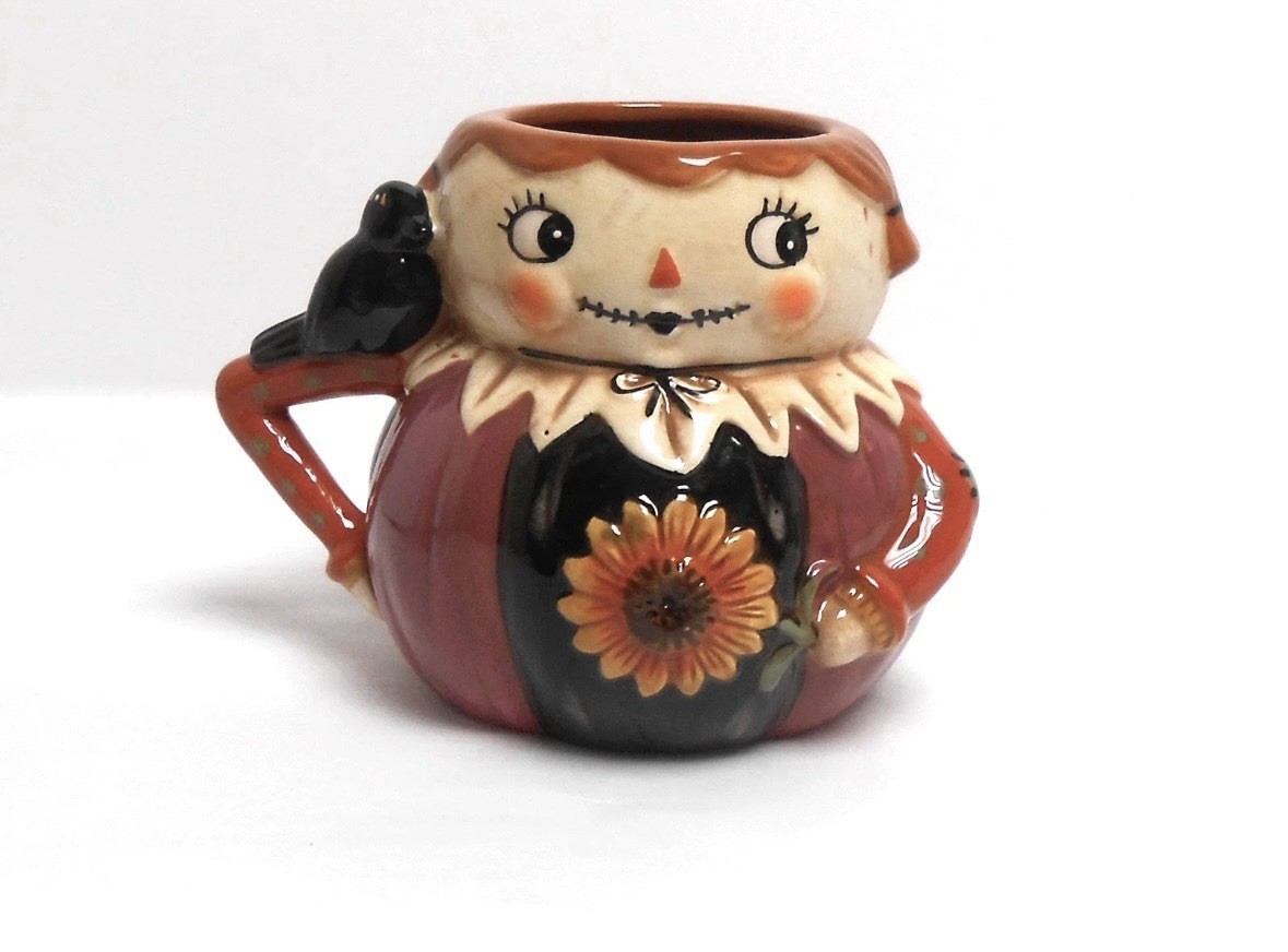 🧡🤎New Johanna Parker Nostalgia Fall Ceramic Scarecrow Girl Mug 🧡🤎New Johanna Parker Nostalgia Fall Ceramic Scarecrow Girl Mug