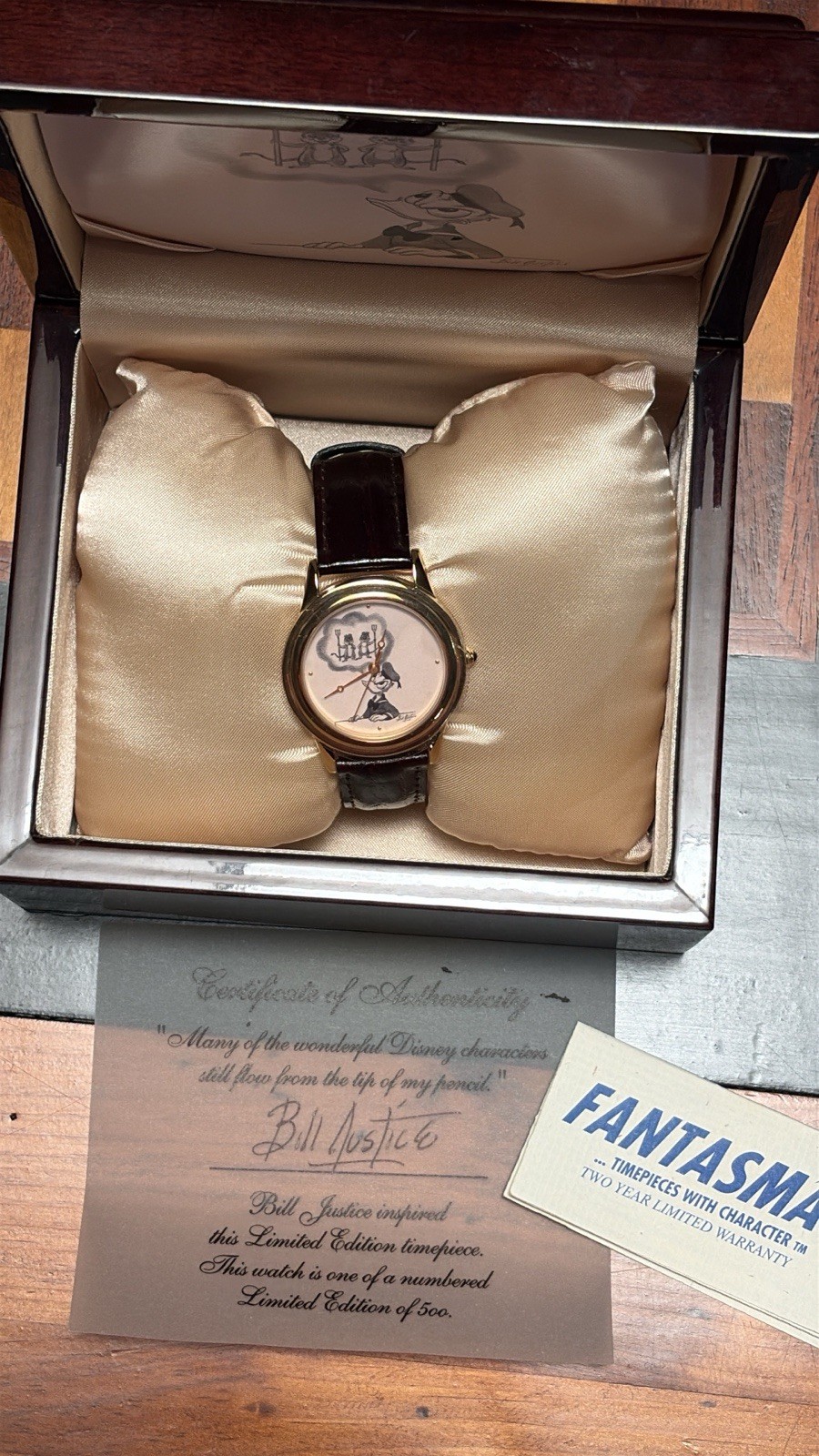 RARE DISNEY BILL JUSTICE PRIVATE THOUGHTS Donald Duck Chip Dale Fantasma Watch