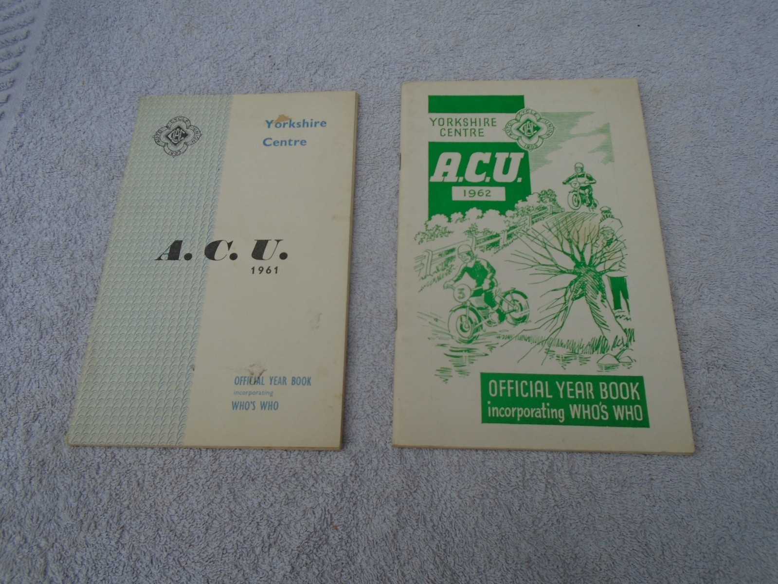 Yorkshire Centre A.C.U. Official year Books 1961 & 1962 - Auto Cycle Union