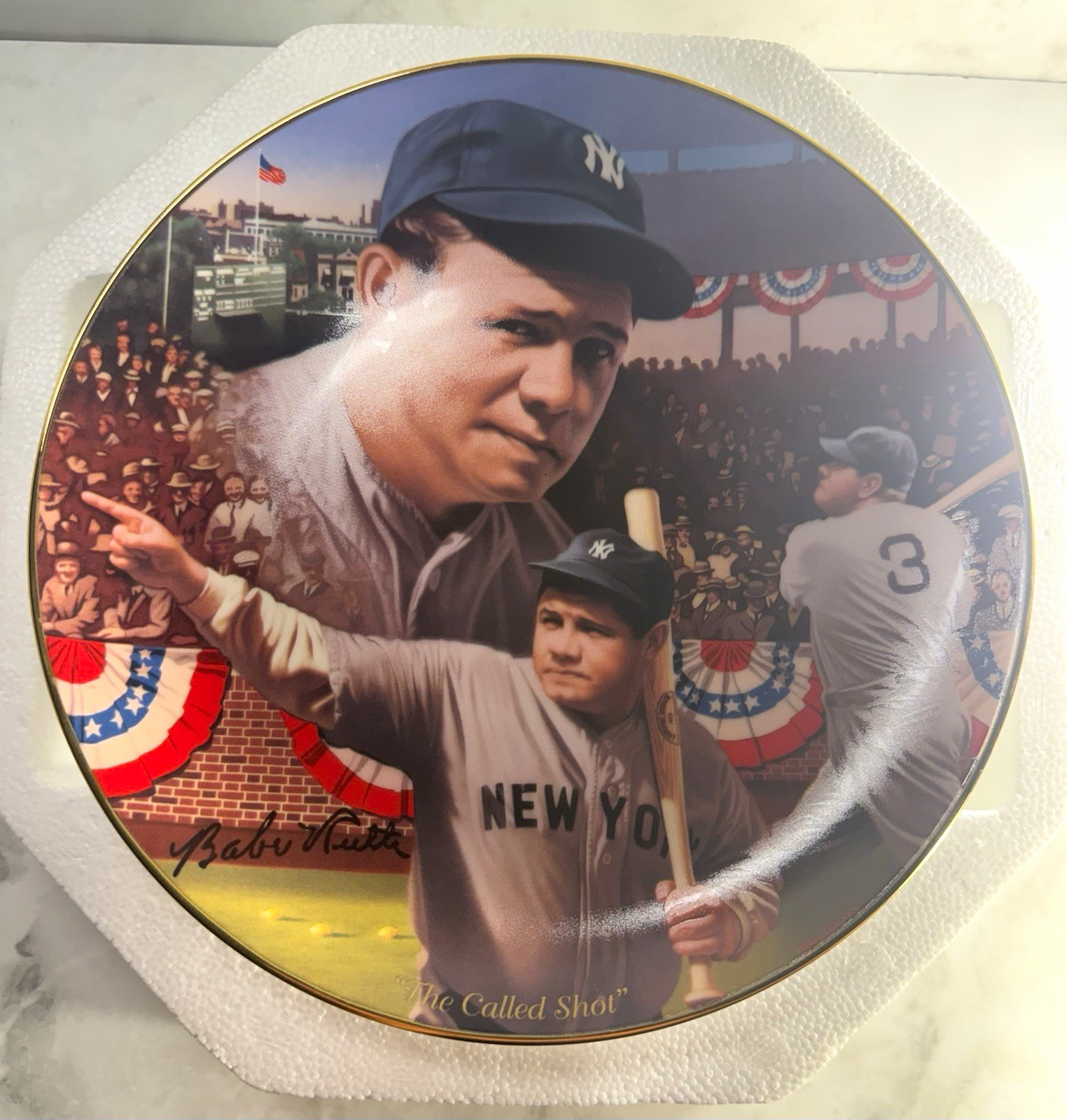1996 Bradford Exchange Babe Ruth The Called Shot Plate COA #3954A