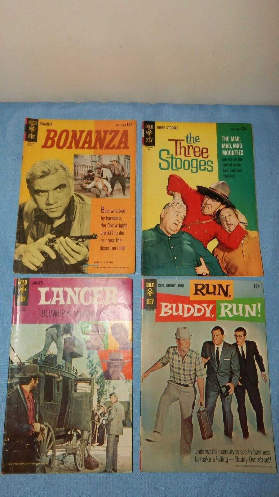 4 Gold Key Comics Lot  Run Buddy #1, Three Stooges, Bonanza 1964-69