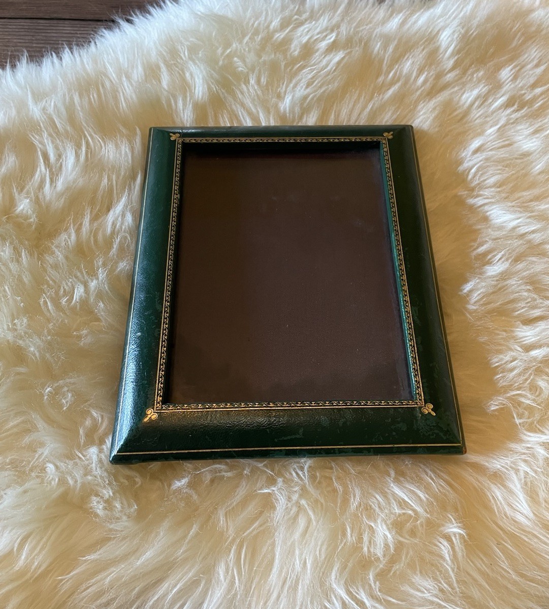 Vintage 50s Florentine Dark Green Leather Frame