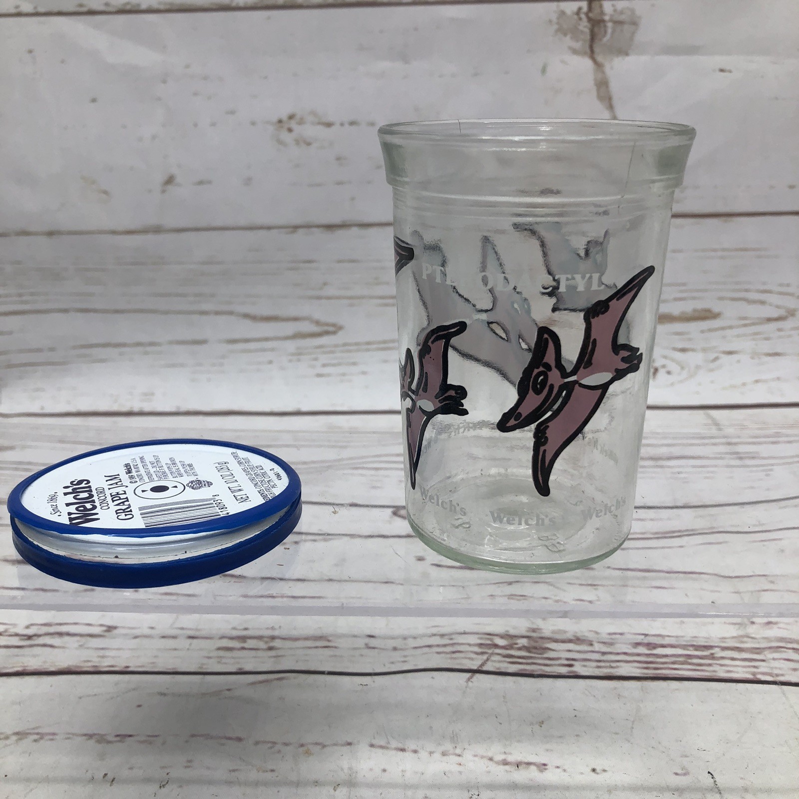 Vintage Welch\'s Jelly Glass Pterodactyl 1988 Dinosaur Series 8oz - 4\