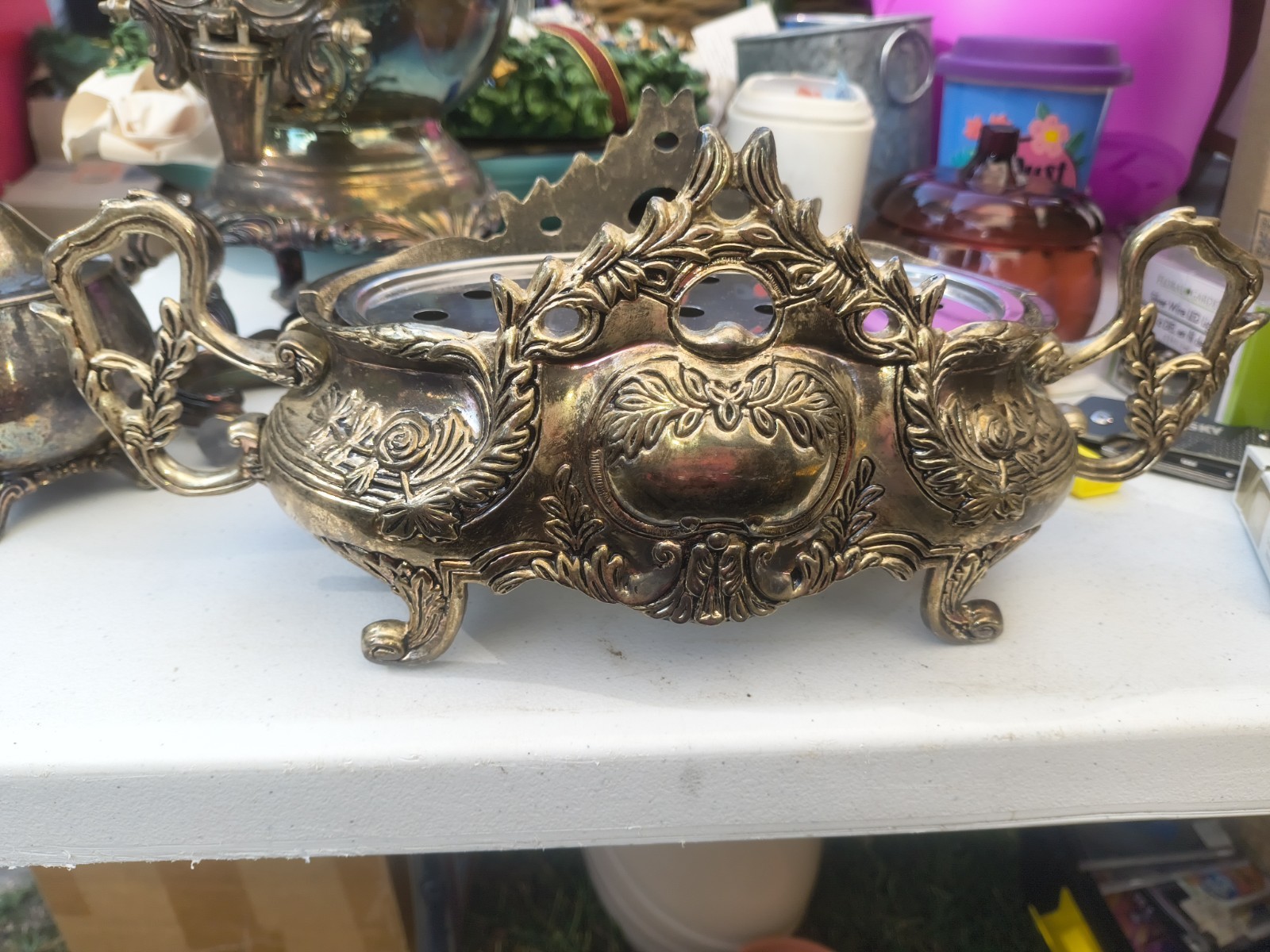 Godinger Silver Plate Ornate Pierced Trivet