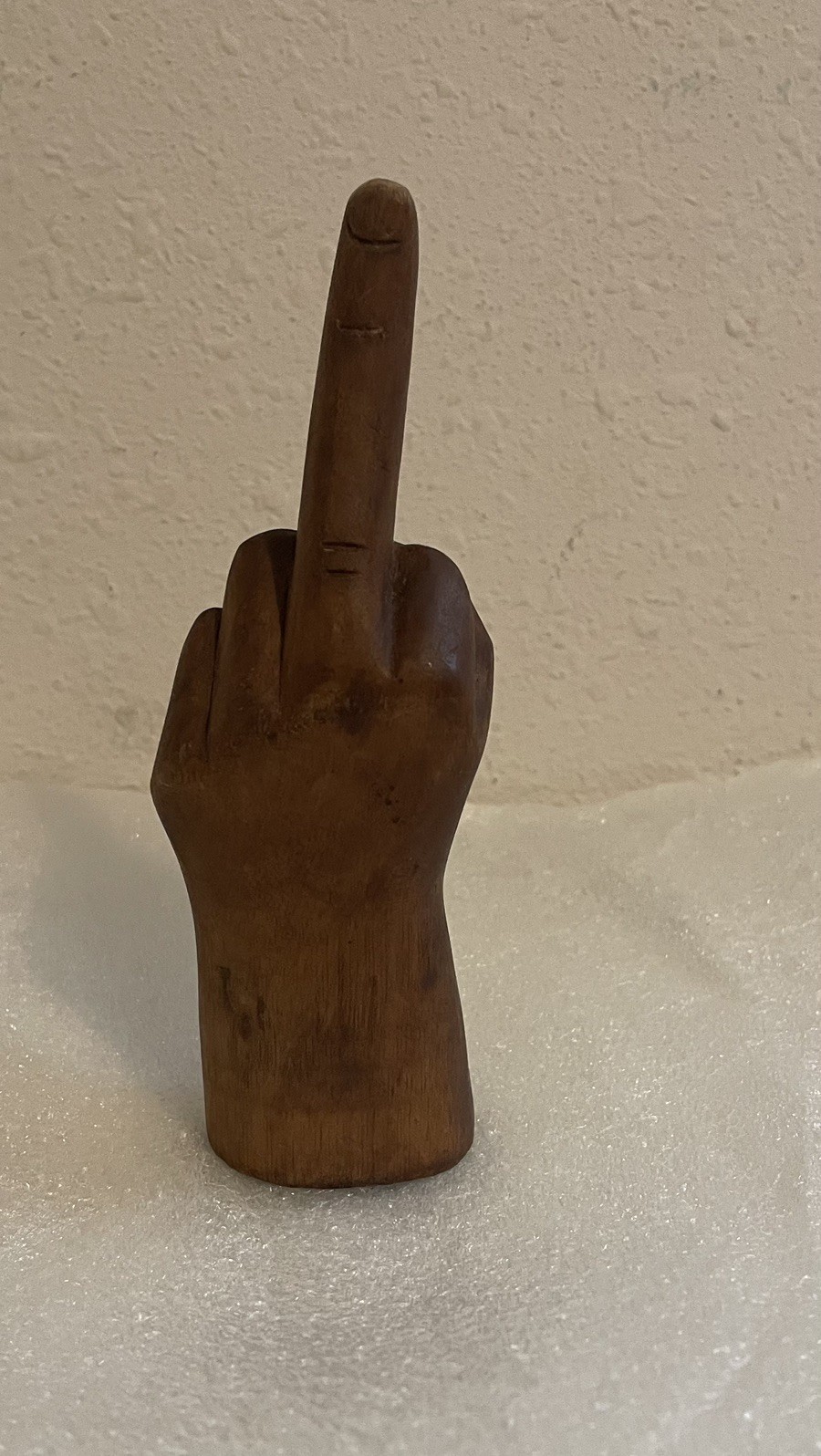 Vintage Hand Carved Wood Middle Finger Figurine 6