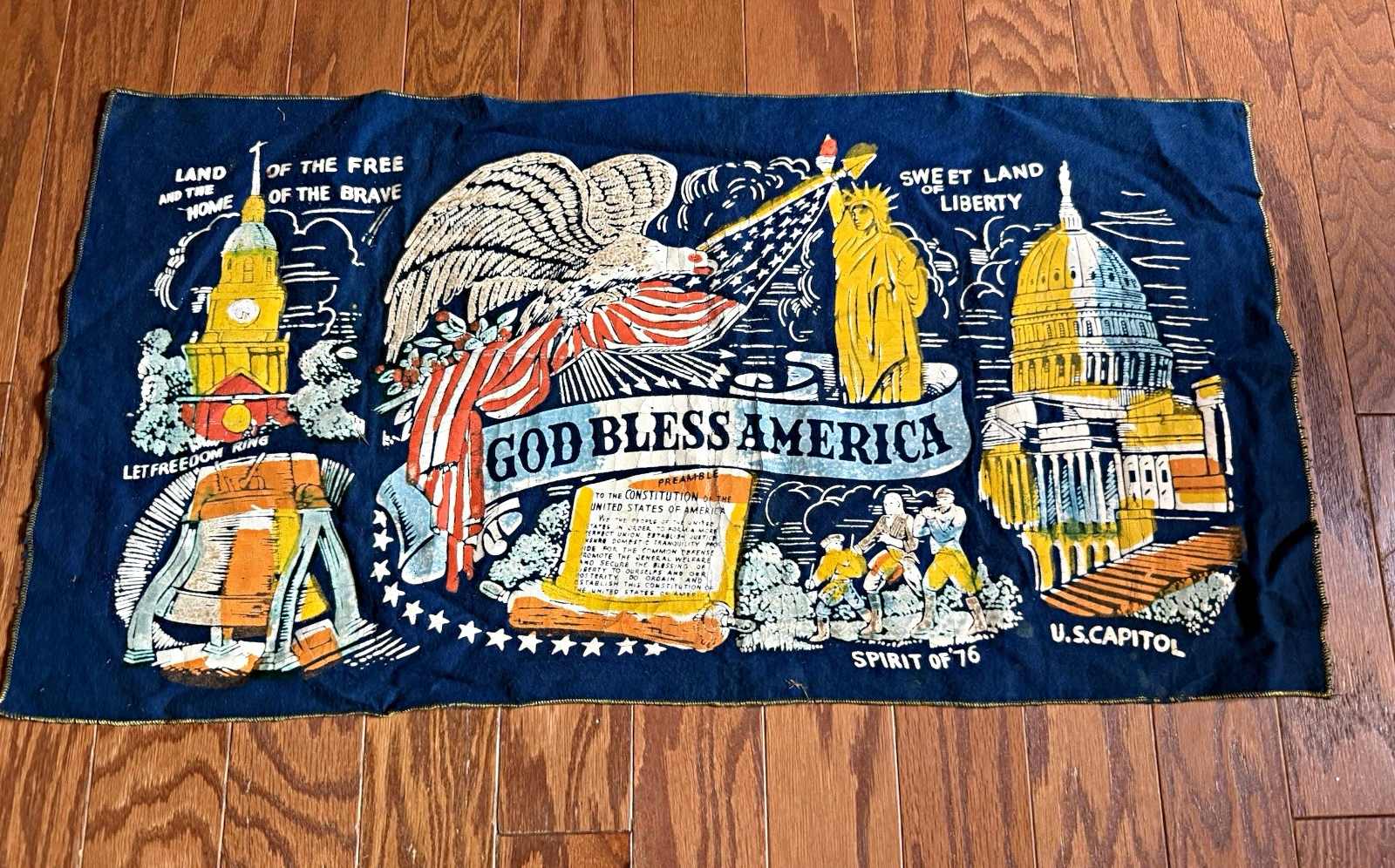 Vintage God Bless America Patriotic  banner