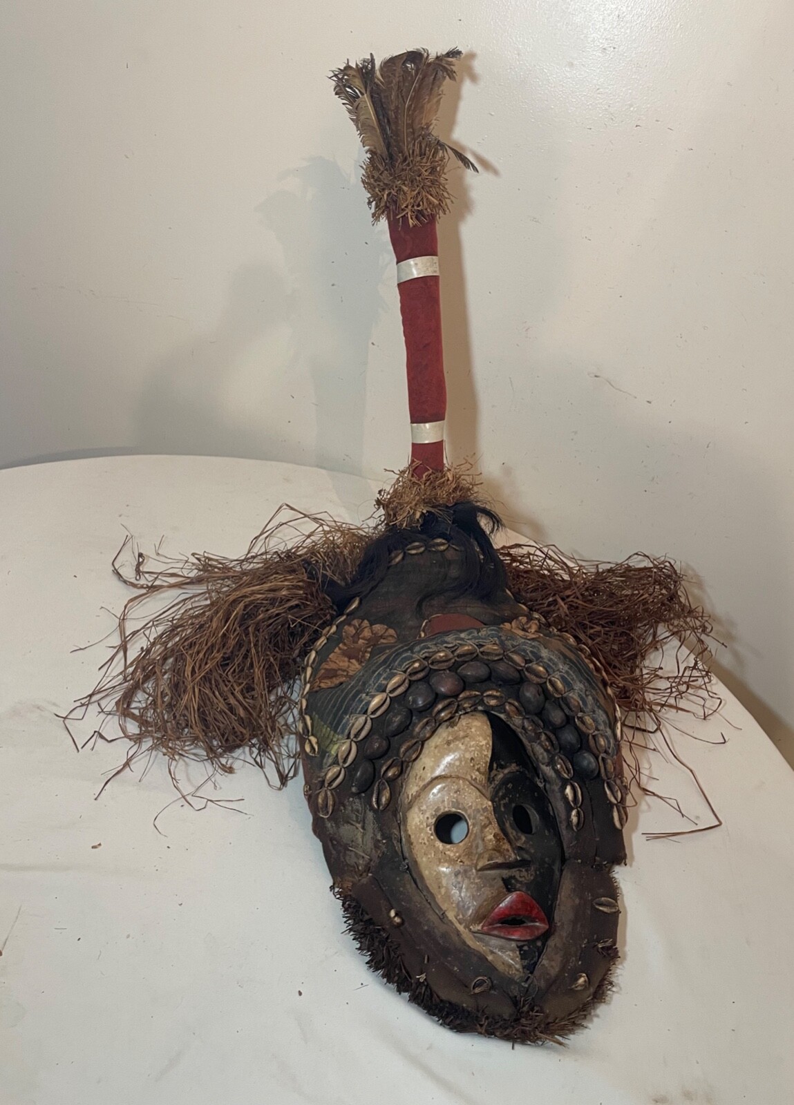 vintage handmade West African Cote d\'Ivoire Dan worn ceremonial wood mask mixed vintage handmade West African Cote d\'Ivoire Dan worn ceremonial wood mask mixed