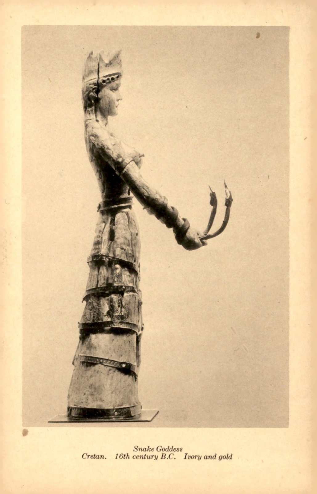 Snake Goddess, Cretan 16th Century B.C. Postcard