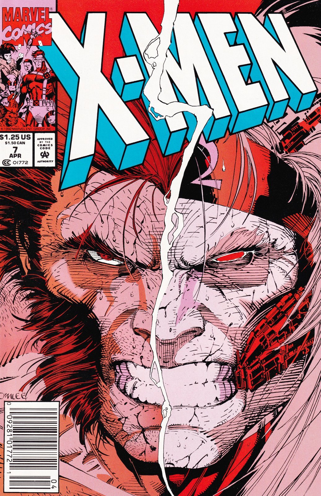 X-Men #7 Jim Lee Newsstand Cover Marvel Comics
