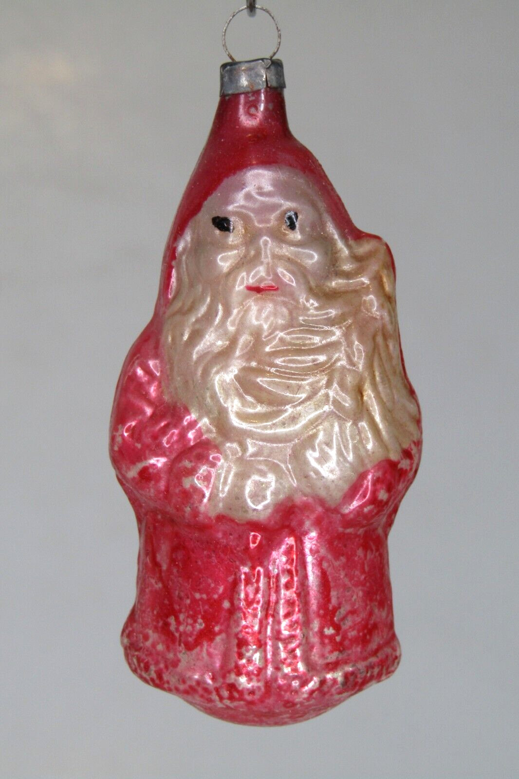 Antique Victorian Blown Glass SANTA w TREE Figurine Christmas Ornament Germany
