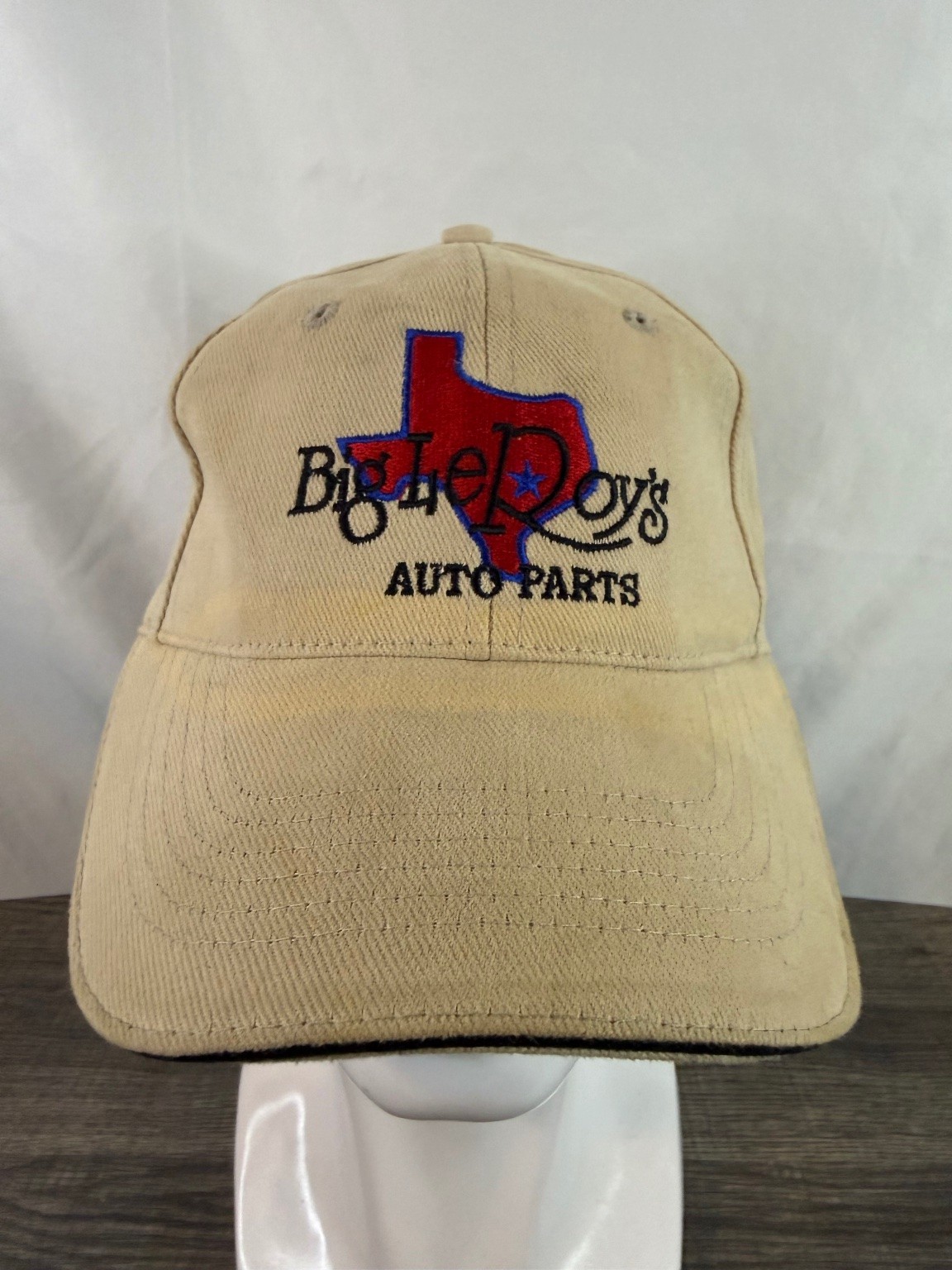 Vintage Big Lepoy\'s Auto Parts Hat Cap Texas Advertising QRP Tan
