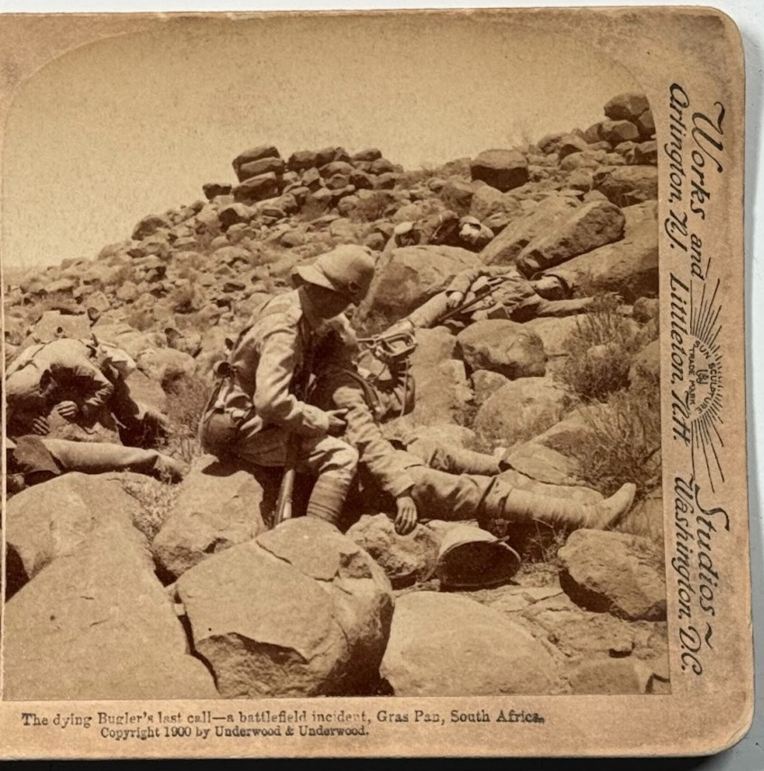 The Dying Bugler’s Last Call—A Battlefield Incident, Gras Pan Stereoview Card
