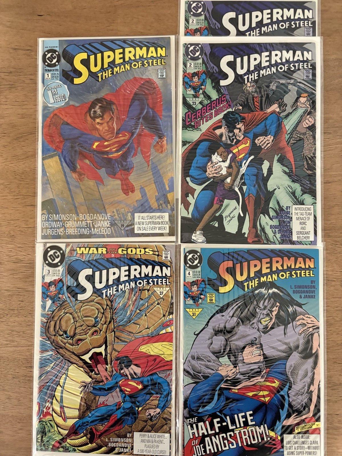 Superman The Man Of Steel #1-4 • 1991 DC Comics NM With Double #2