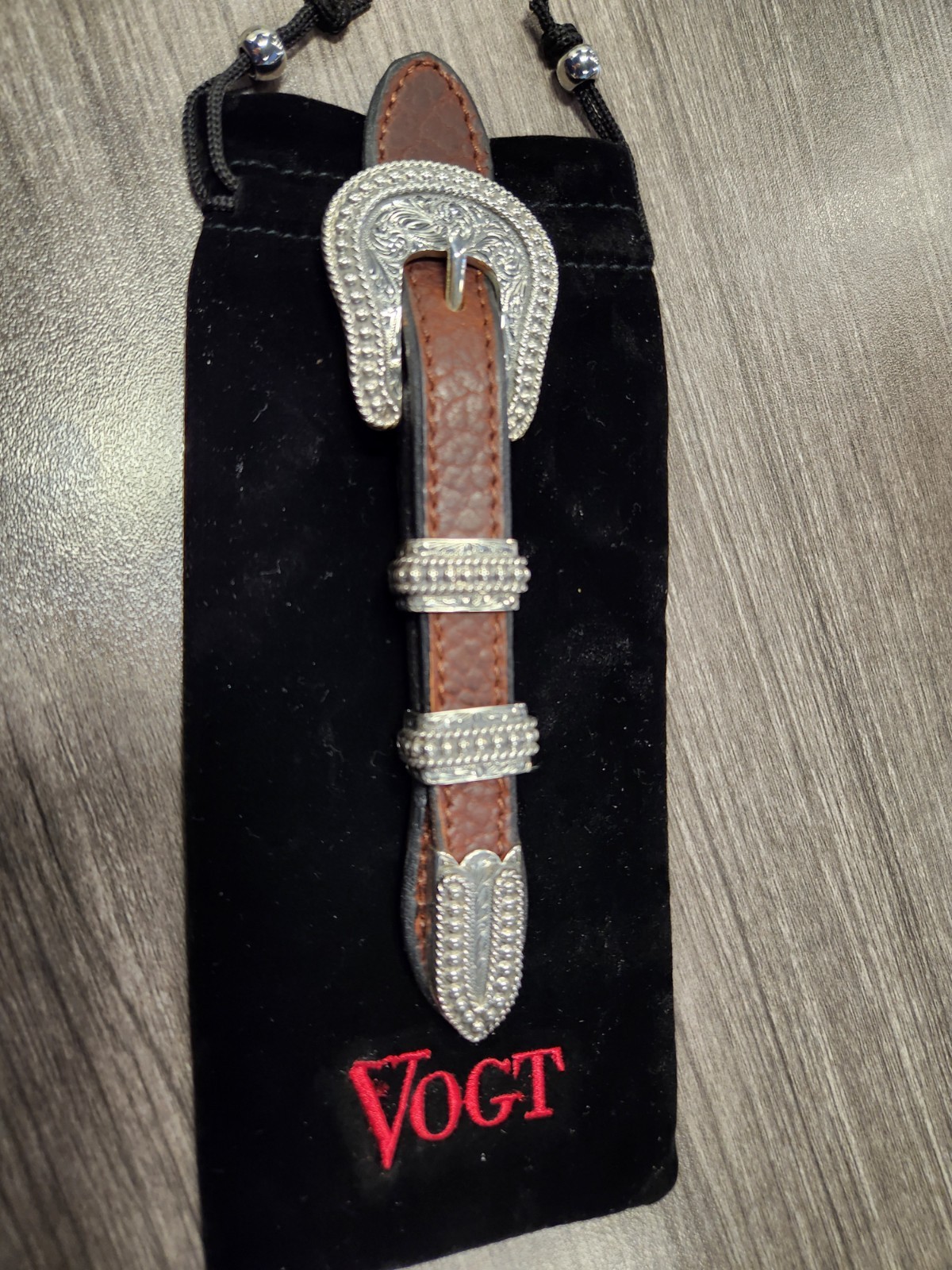 VOGT BEADED MESQUITE 3/4 STERLING 4 PIECE BUCKLE SET - NEW SUPER DISCOUNT