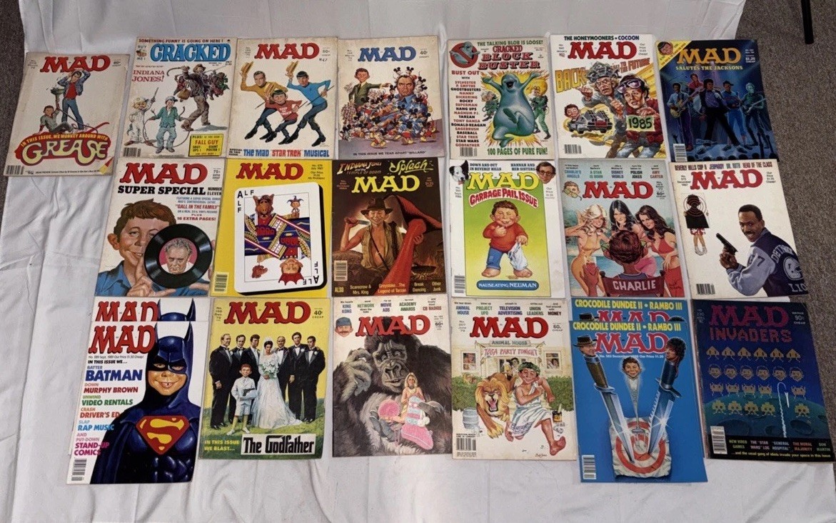 Vintage Mad Magazine Lot 1970s- 1980s POP CULTURE EDITIONS (21 Of Them)