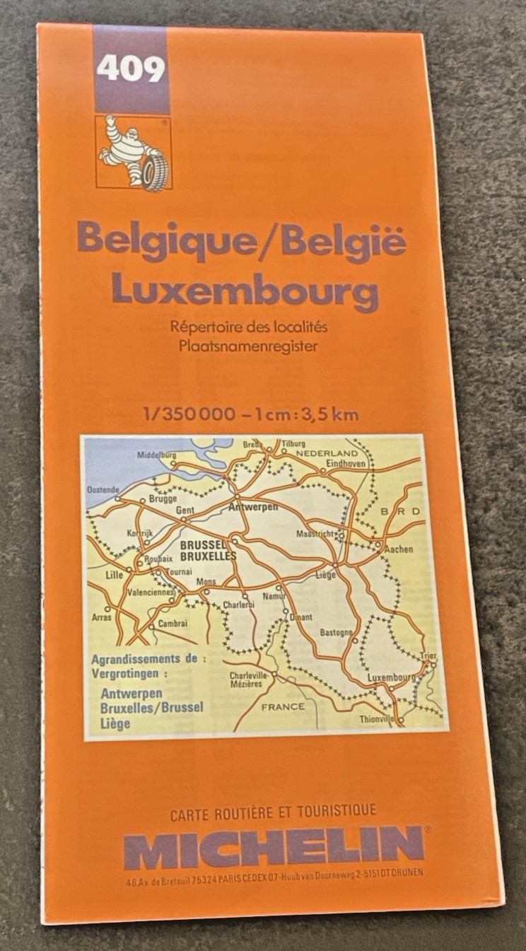 Michelin Card No. 409 - Belgium, Luxembourg - 1996, 16th Edition - Beautiful Condition