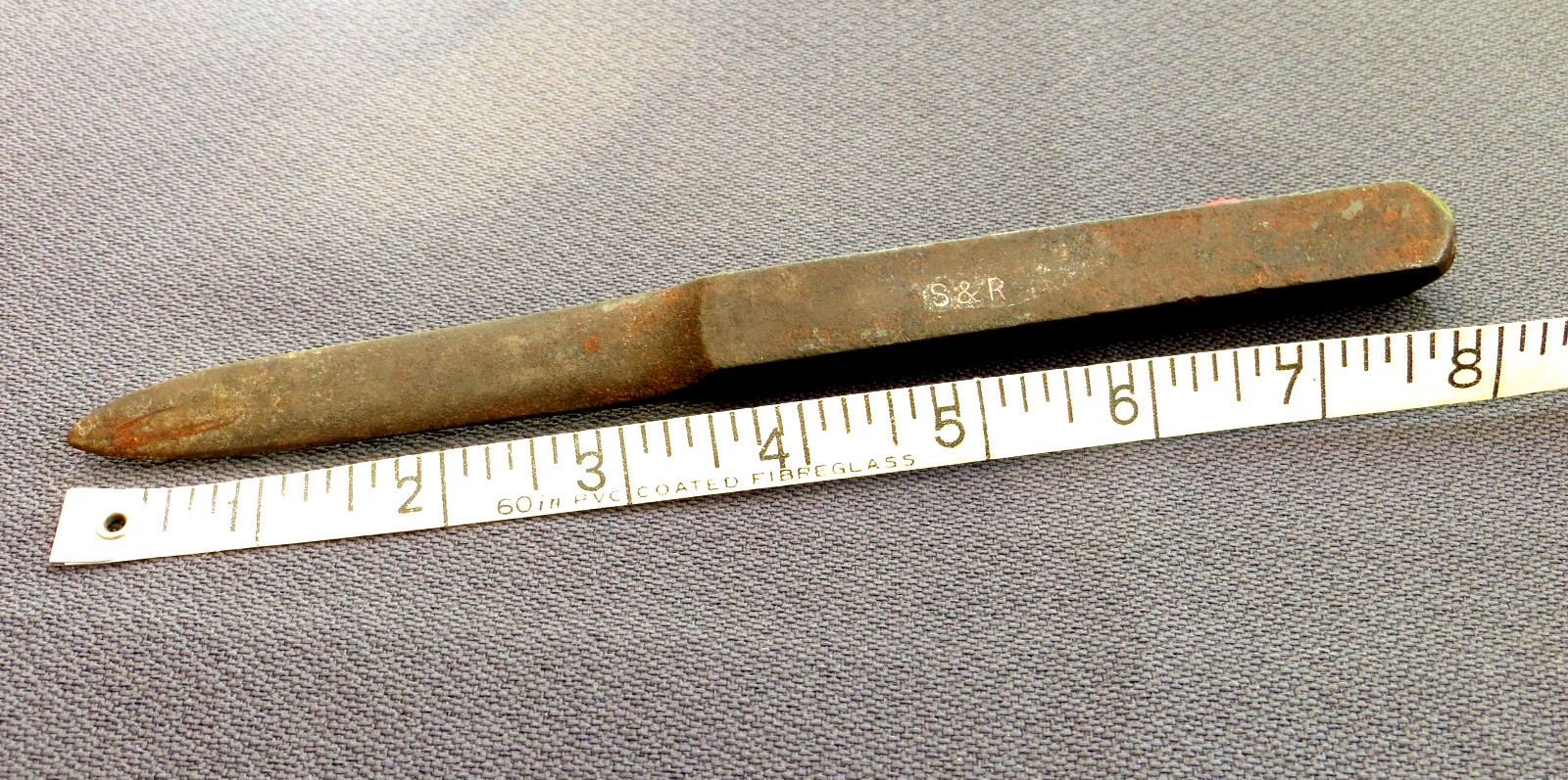 Vintage S & R Crab & Oyster Knife Solid Steel Old Kitchen Estate Attic Find KN
