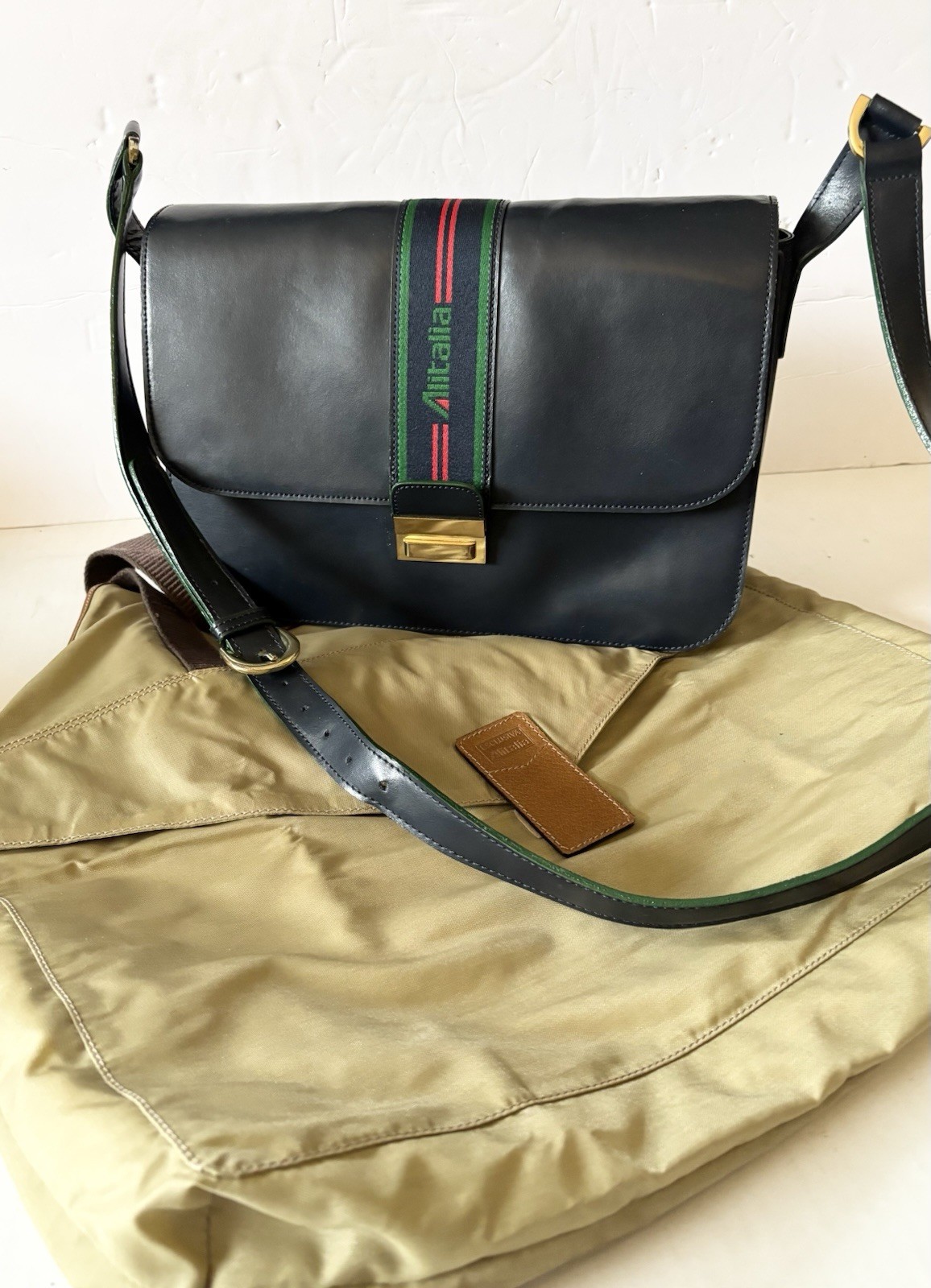 ALITALIA AIRLINES  Flight Attendant Crew Handbag Purse 1970s Gianfranco  G2U
