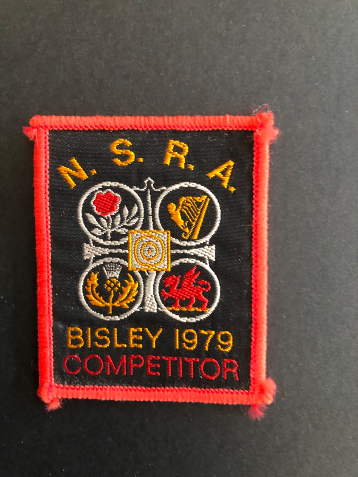 Vintage fabric patch badge NSRA Bisley 1979 Competitor