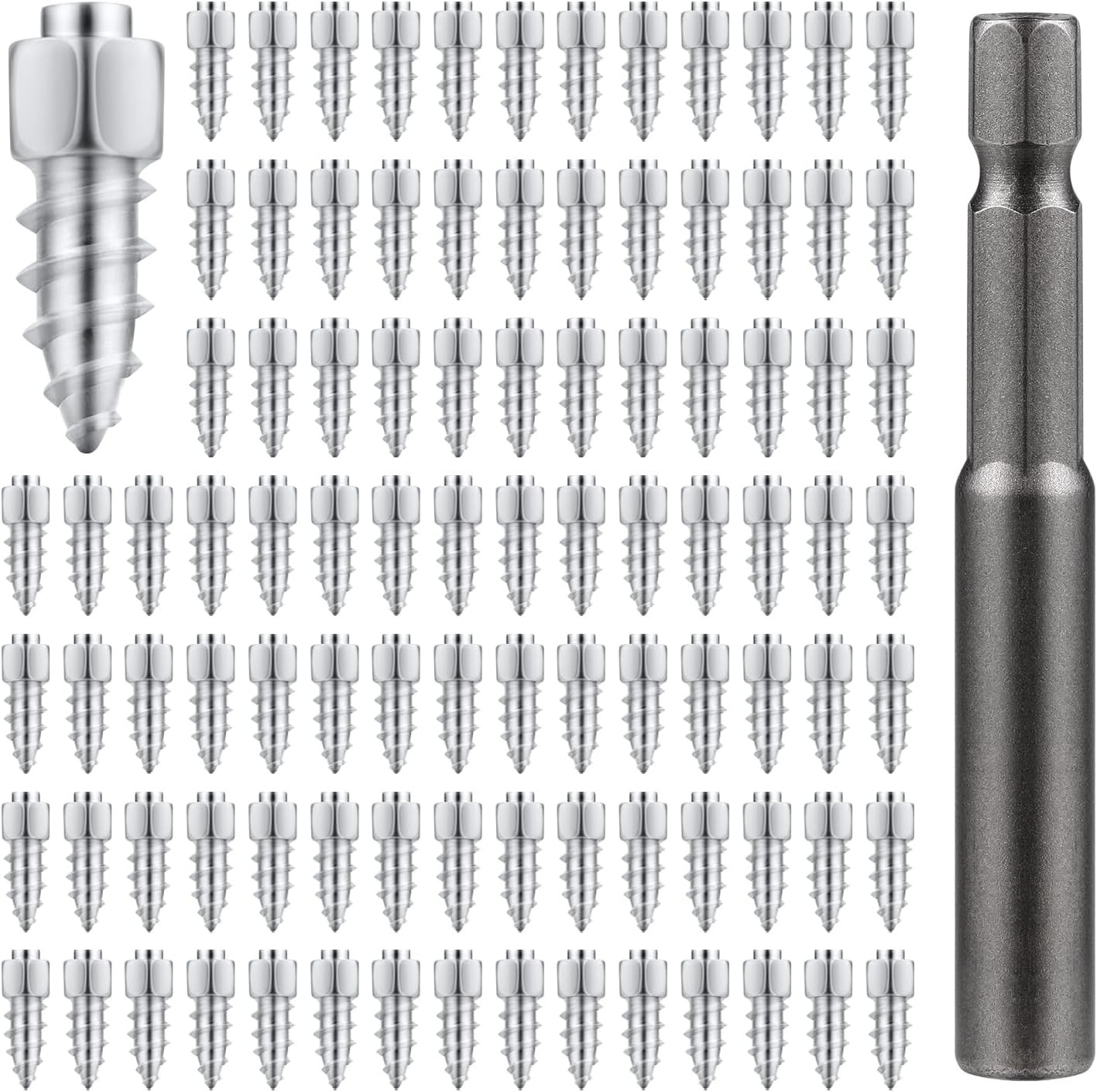 200Pcs Screw in Tire Studs, 4X12 Mm Wheel Tyre Studs for Winter Snow Tire Spikes
