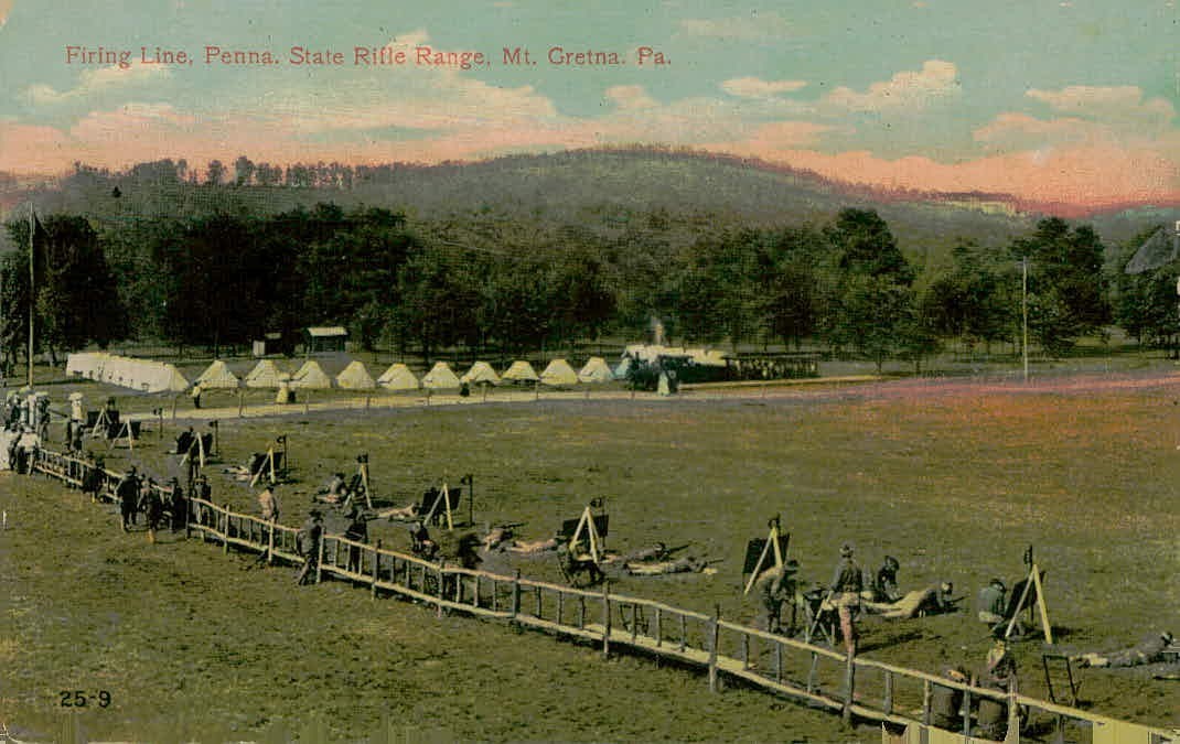 Antique Firing Line Penna. State Rifle Range Mt. Gretna PA Postcard 25-9 Antique Firing Line Penna. State Rifle Range Mt. Gretna PA Postcard 25-9