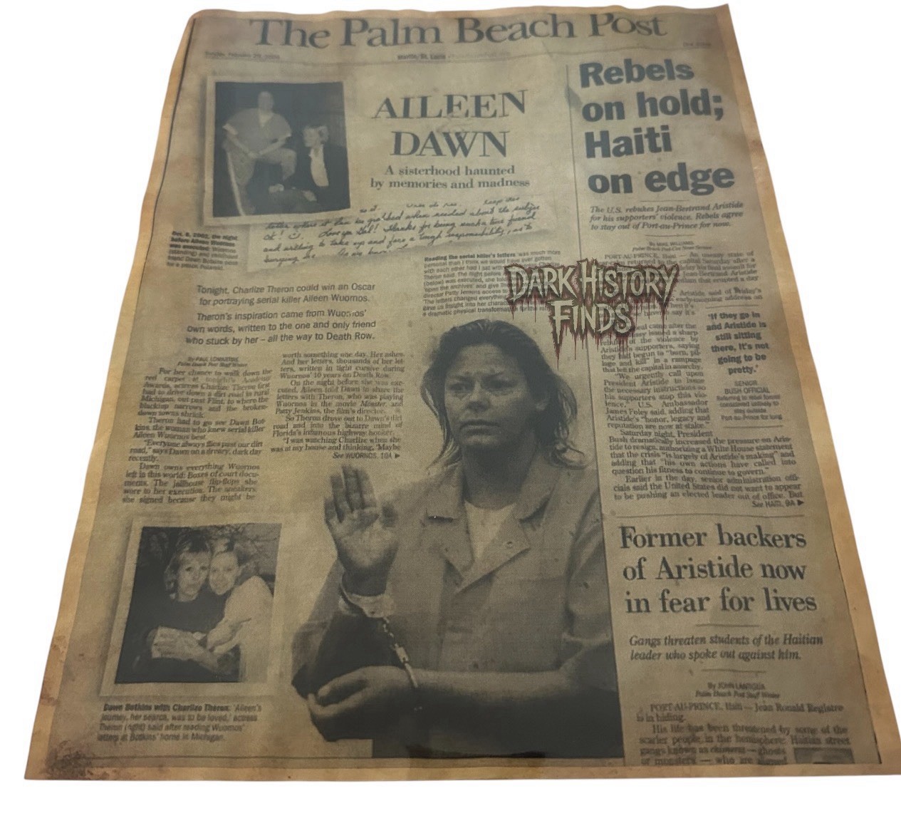 Aileen Wuornos Dawn Botkins Newspaper Headline The Palm Beach Post