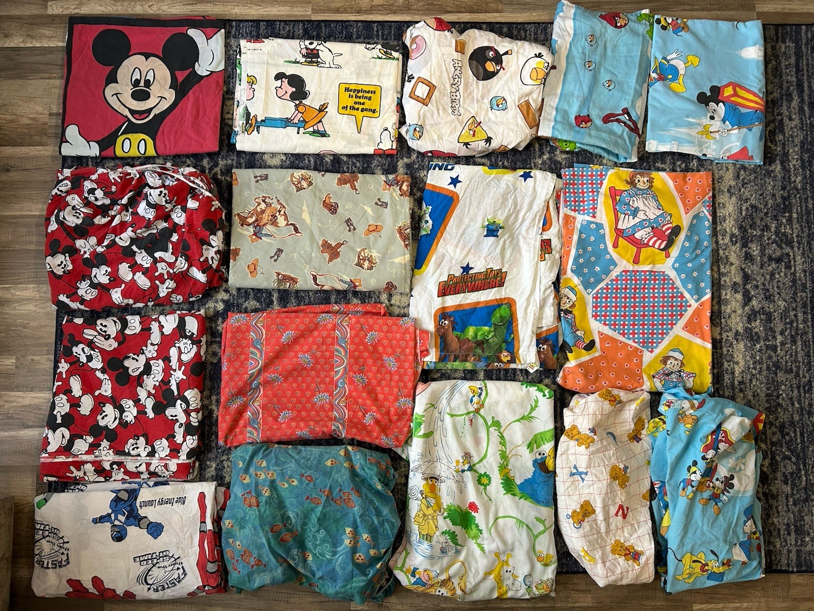 RARE Vintage 70s 80s 90s Disney Toy Sesame Street Sheet Blanket MIX Lot Reseller