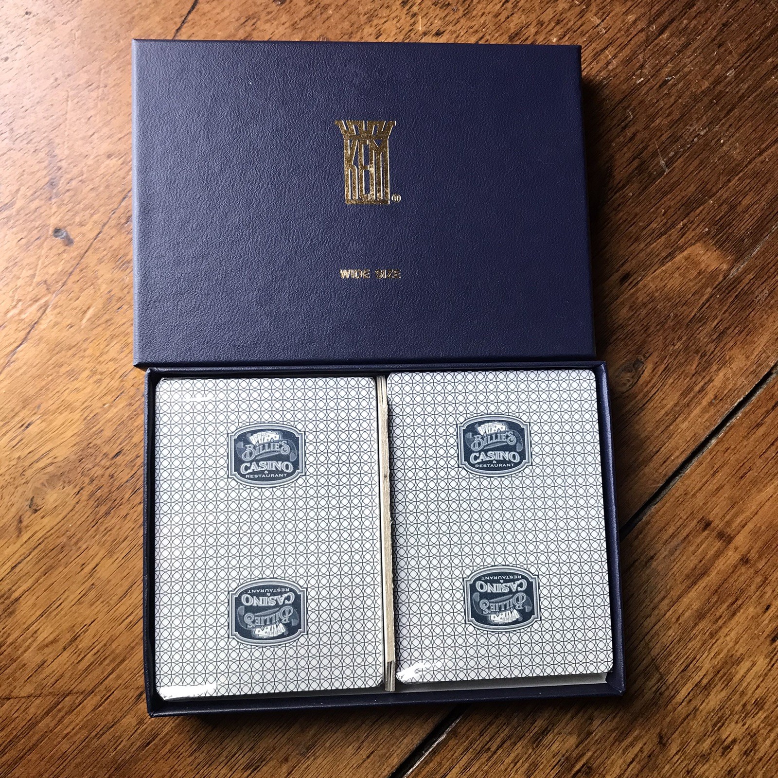 KEM Wide Playing Cards w Box New Billie’s Casino Sealed Card Set Pair