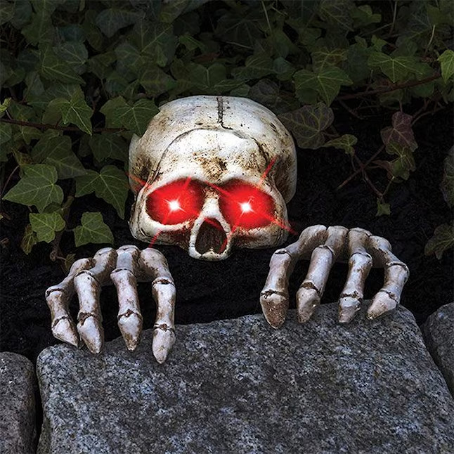 Light-Up Skele-Peeper Grave Breaker Halloween Decor 7 inch Haunted House Decor