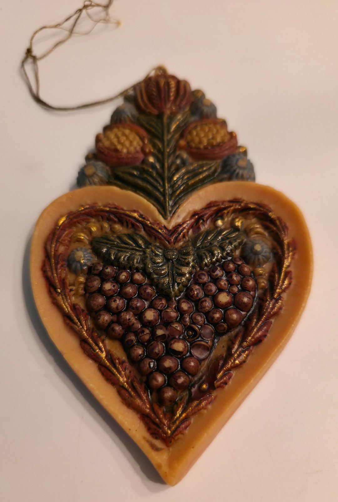 Antique 19th-20th c. Bavarian Folk Art Wax Relief Love Token Ornament 2 Avail. Antique 19th-20th c. Bavarian Folk Art Wax Relief Love Token Ornament 2 Avail.