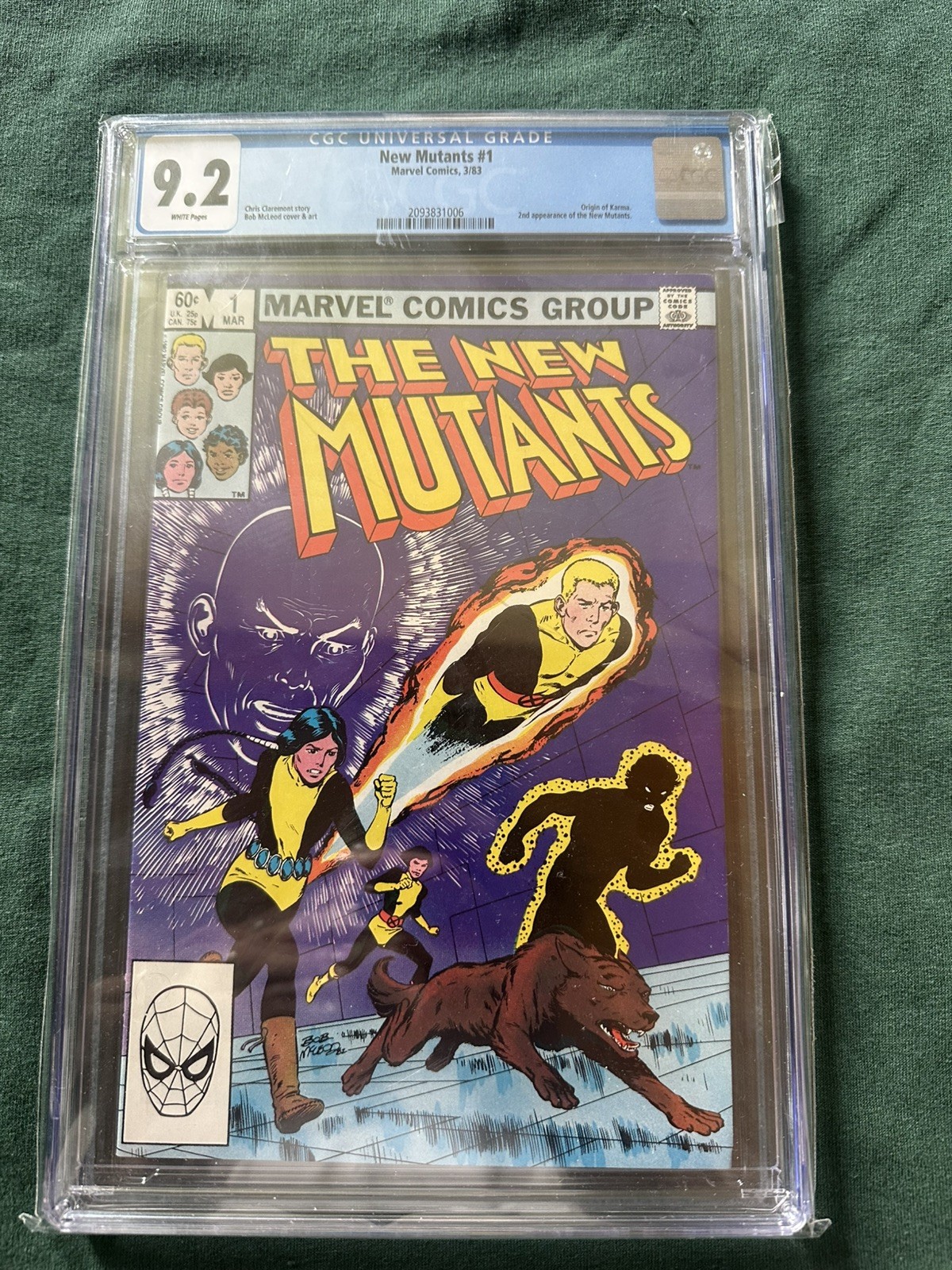 New Mutants # 1 - 1983 Marvel- CGC 9.2 White pages - origin or karma -1st series New Mutants # 1 - 1983 Marvel- CGC 9.2 White pages - origin or karma -1st series