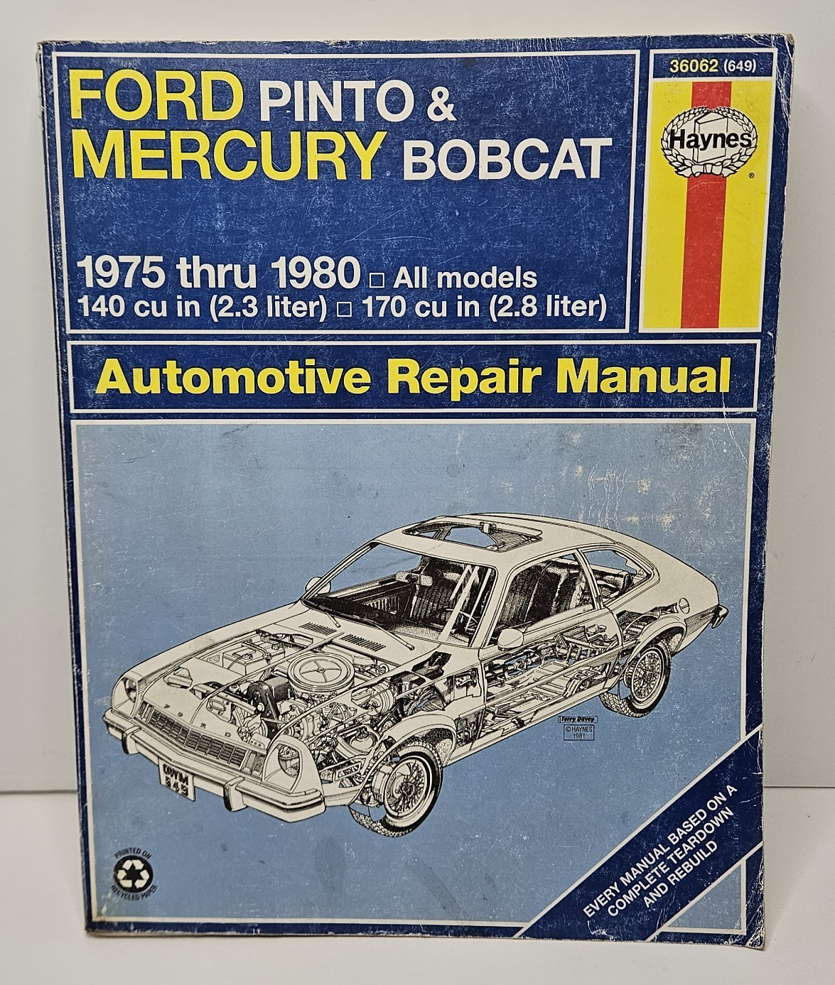 Haynes Ford Pinto Mercury Bobcat 1975-1980 Repair Manual #649