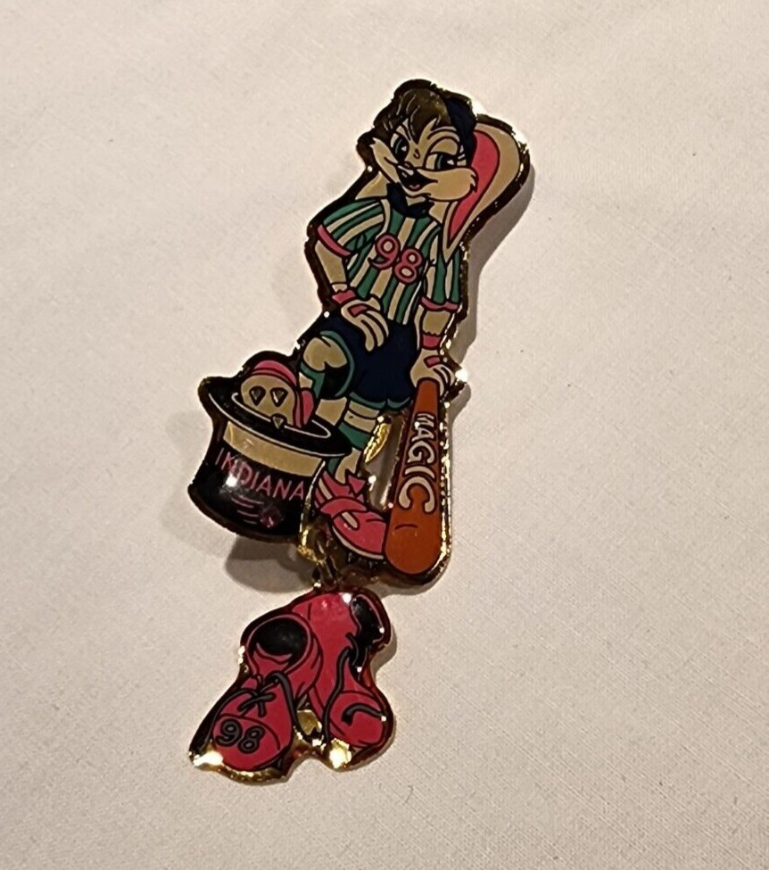 Vintage Indiana Magic Girl\'s Fastpitch Softball Hat Pin 1998 Lola Rabbit