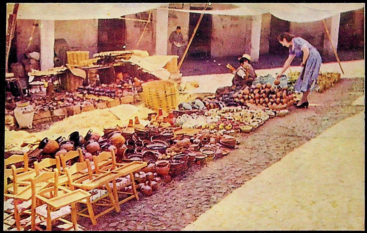 Kodachrome Vtg Postcard Pottery Market Taxco Gro Mexico Collectible Kodachrome Vtg Postcard Pottery Market Taxco Gro Mexico Collectible