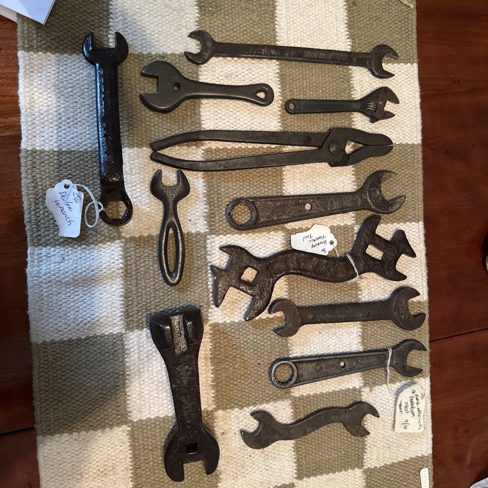 Vintage 12 Pieces Hand Tools Includes Proto Adj. Dexter 3 Vanadium Wrenches Etc