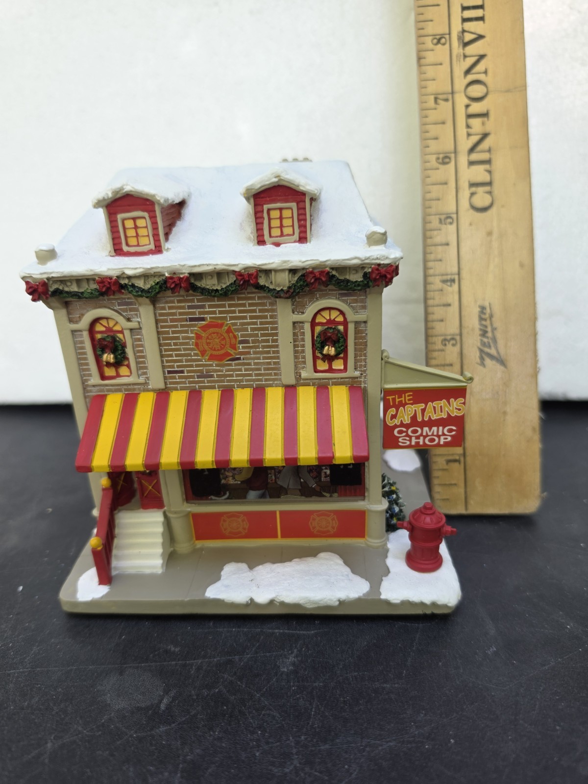 The Firefighter\'s Christmas Village The Captains Comic Shop Hawthorne 6 X 7 X 6\