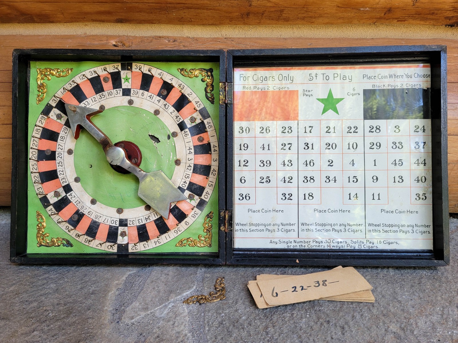 5 Cent Antique 1910 Spinning Roulette Wheel Cigar Trade Stimulator Gambling Game 5 Cent Antique 1910 Spinning Roulette Wheel Cigar Trade Stimulator Gambling Game