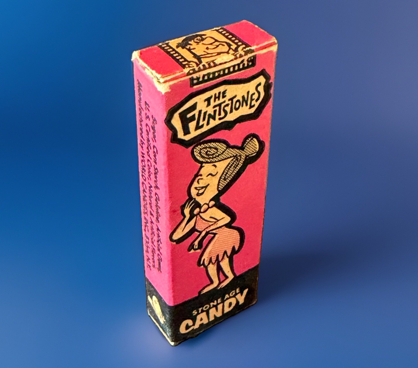 Vintage 1962 Flintstones Stone Age Candy Cigarettes Pack Box - WILMA - Empty