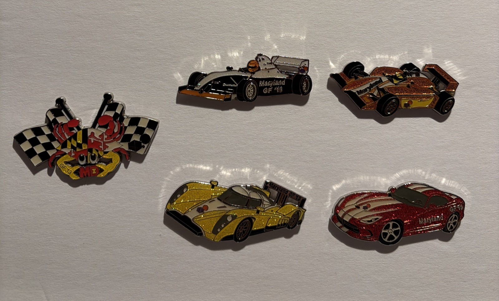 Destination Imagination Maryland GF ’13 Racing Car Trading Pin Lot (5 Pins) Rare