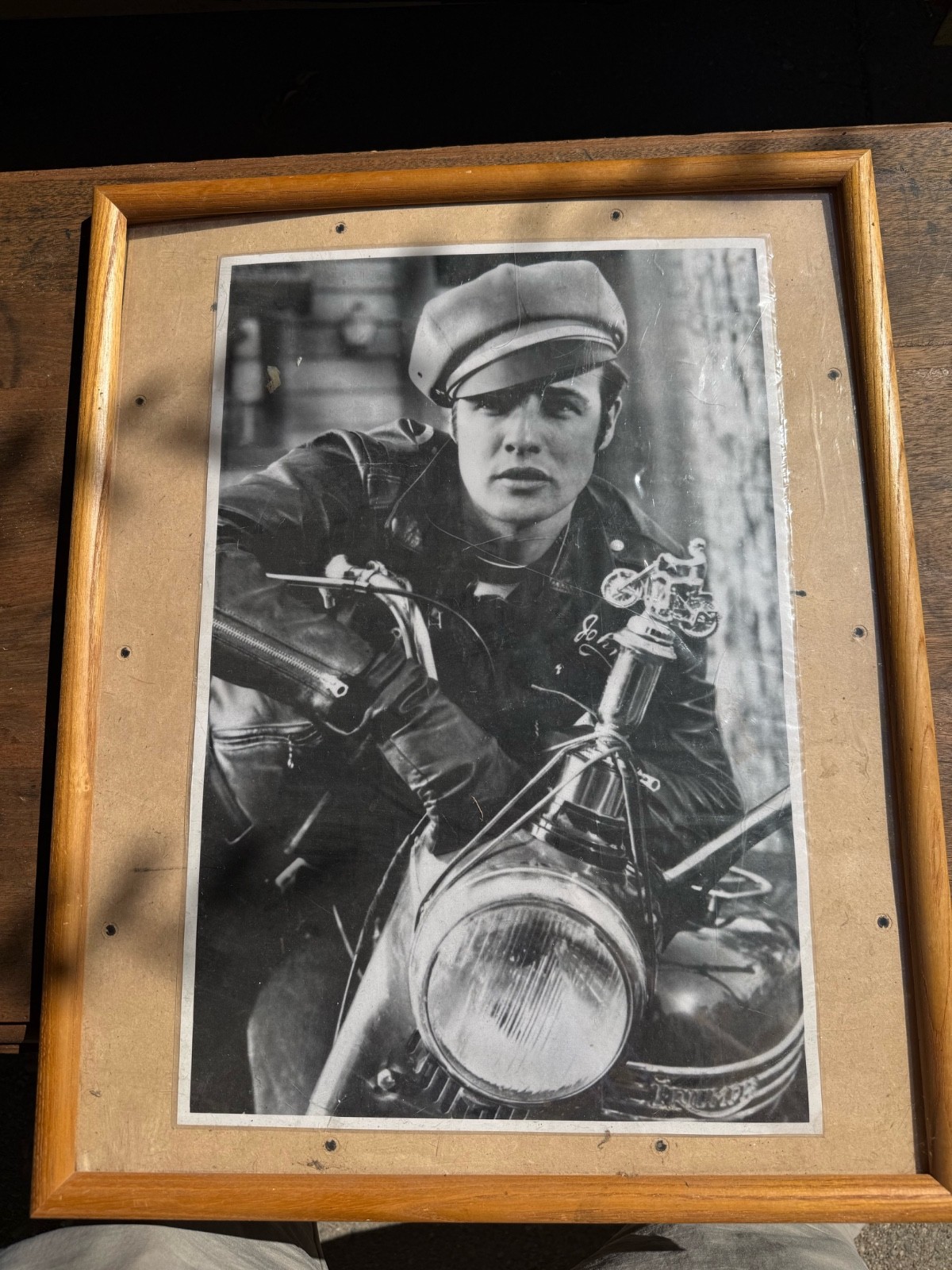 Large Marlon Brando The Wild One 1953 Large 24x16 Motorcycle Photo Framed